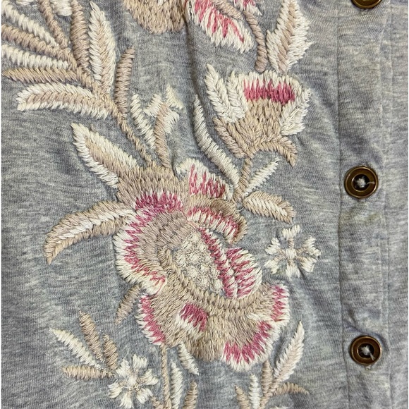Caite Anthropologie - Embroidered Button Front Shirt - 3/4 sleeve - Picture 5 of 9